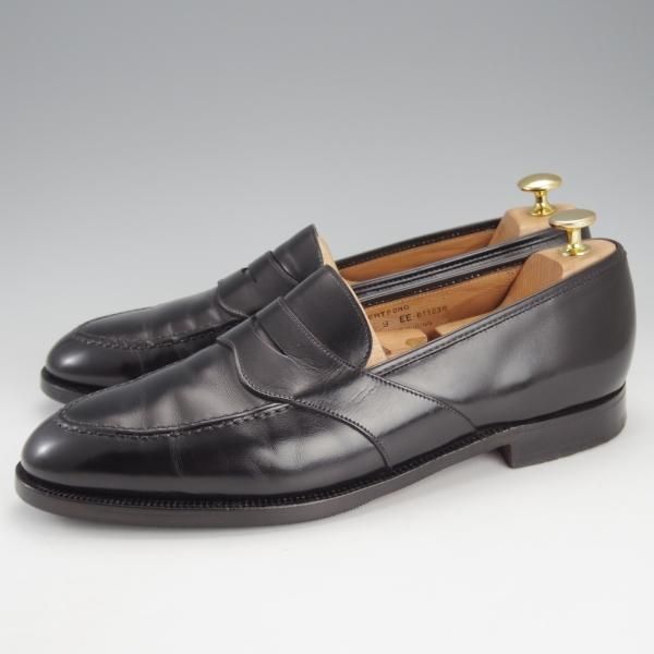 極上★クロケット&ジョーンズ 9EE【★ハートフォード/HERTFORD】フルストラップ/コインローファー/カーフ/黒/メンズ/Crockett&Jones★i731