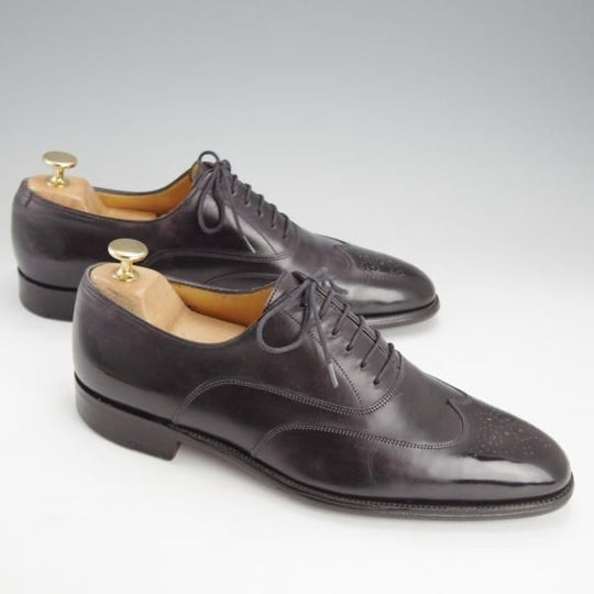 極上★ジョンロブ SIZE 41【貴重★エルメス別注/HERMES/ミュージアムカーフ】JOHN/H103ラスト/黒/メンズ/JOHN LOBB★i732