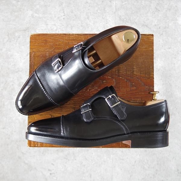 極美品★ジョンロブ 6.5E【現行定価￥250,800-★WILLIAM 2/ウィリアム 2】9795Rラスト/ダブルモンク/カーフ/黒/JOHN LOBB★i735