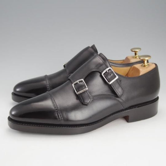 極美品★ジョンロブ 6.5E【現行定価￥250,800-★WILLIAM 2/ウィリアム 2】9795Rラスト/ダブルモンク/カーフ/黒/JOHN LOBB★i735