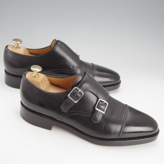 極美品★ジョンロブ 6.5E【現行定価￥250,800-★WILLIAM 2/ウィリアム 2】9795Rラスト/ダブルモンク/カーフ/黒/JOHN LOBB★i735