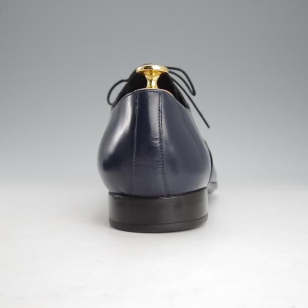 未使用★(伊)RUE51 SIZE 45【★プレーントゥ/紺】ポリッシュレザー/メンズ★i736