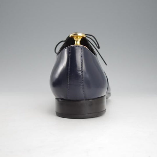 未使用★(伊)RUE51 SIZE 45【★プレーントゥ/紺】ポリッシュレザー/メンズ★i736