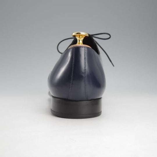 未使用★(伊)RUE51 SIZE 45【★プレーントゥ/紺】ポリッシュレザー/メンズ★i736