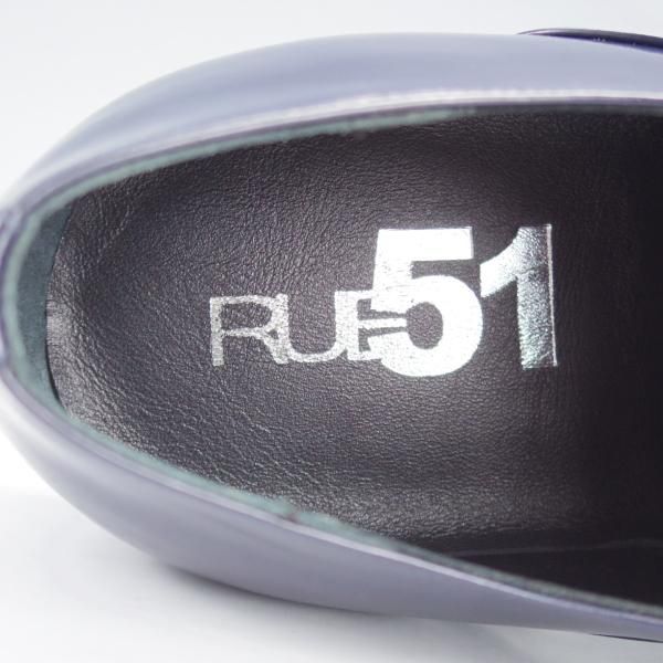 未使用★(伊)RUE51 SIZE 45【★プレーントゥ/紺】ポリッシュレザー/メンズ★i736