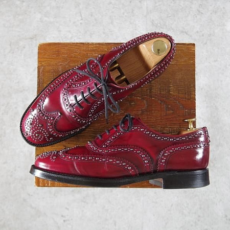 ★チャーチ 65F/UK6.5【同系モデル定価￥181,500-★バーウッド/BURWOOD 2S/スタッズ】81ラスト/赤茶/メンズ/Church's★i737