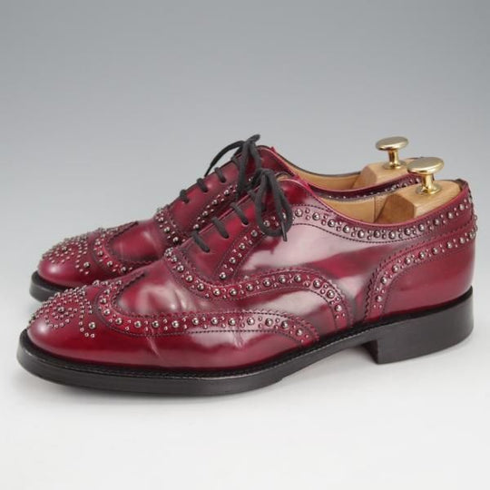 ★チャーチ 65F/UK6.5【同系モデル定価￥181,500-★バーウッド/BURWOOD 2S/スタッズ】81ラスト/赤茶/メンズ/Church's★i737