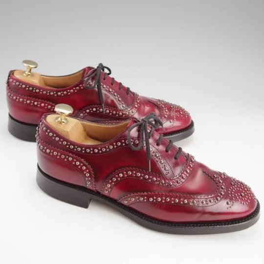 ★チャーチ 65F/UK6.5【同系モデル定価￥181,500-★バーウッド/BURWOOD 2S/スタッズ】81ラスト/赤茶/メンズ/Church's★i737
