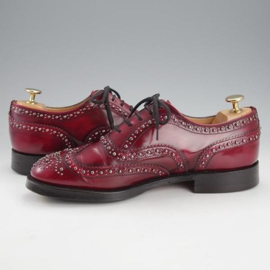 ★チャーチ 65F/UK6.5【同系モデル定価￥181,500-★バーウッド/BURWOOD 2S/スタッズ】81ラスト/赤茶/メンズ/Church's★i737