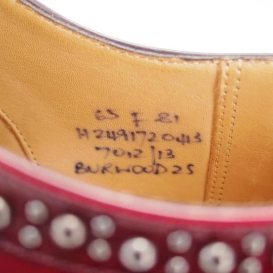 ★チャーチ 65F/UK6.5【同系モデル定価￥181,500-★バーウッド/BURWOOD 2S/スタッズ】81ラスト/赤茶/メンズ/Church's★i737