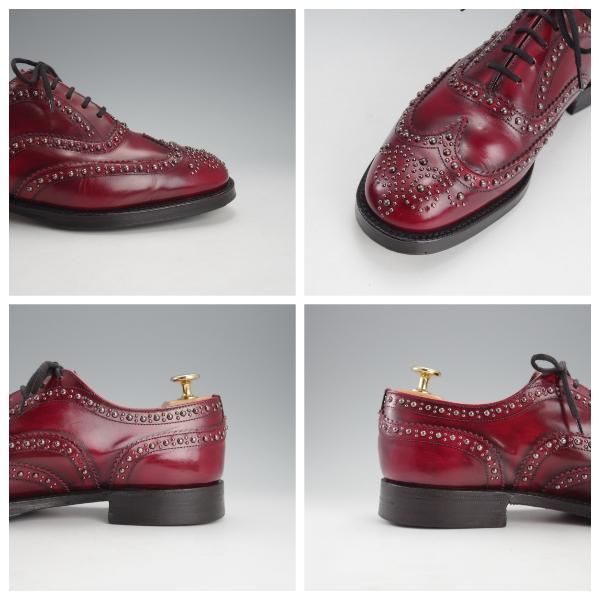 ★チャーチ 65F/UK6.5【同系モデル定価￥181,500-★バーウッド/BURWOOD 2S/スタッズ】81ラスト/赤茶/メンズ/Church's★i737