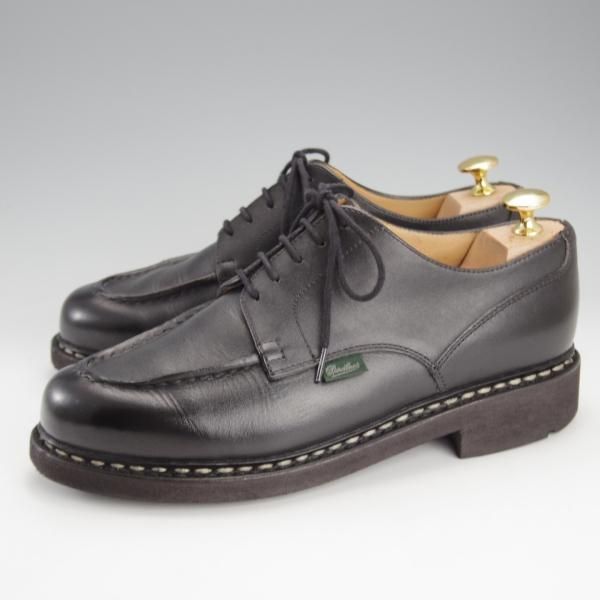 極美品★パラブーツ SIZE 6【定価￥71,500-★シャンボード/CHAMBORD】TEXソール/リスレザー/NOIR/黒/Uチップ/メンズ/Paraboot★i741