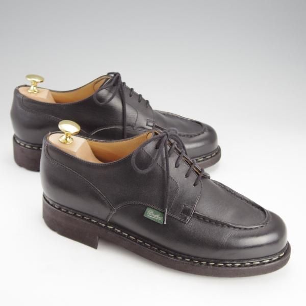 極美品★パラブーツ SIZE 6【定価￥71,500-★シャンボード/CHAMBORD】TEXソール/リスレザー/NOIR/黒/Uチップ/メンズ/Paraboot★i741