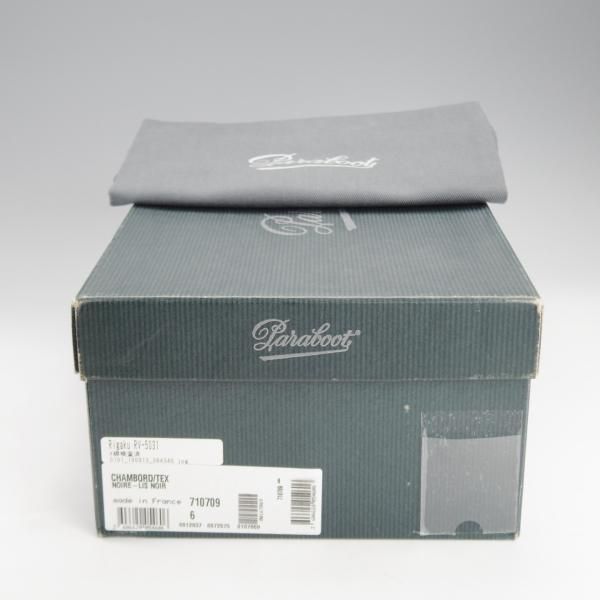 極美品★パラブーツ SIZE 6【定価￥71,500-★シャンボード/CHAMBORD】TEXソール/リスレザー/NOIR/黒/Uチップ/メンズ/Paraboot★i741