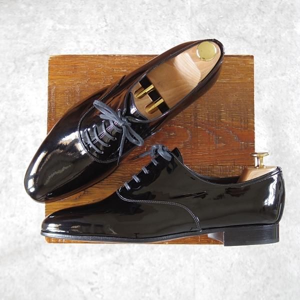 未使用★ジョンロブ 8E【★CALISTO/カリスト/8695ラスト】プレーントゥ/パテントレザー/黒/メンズ/JOHN LOBB★i743