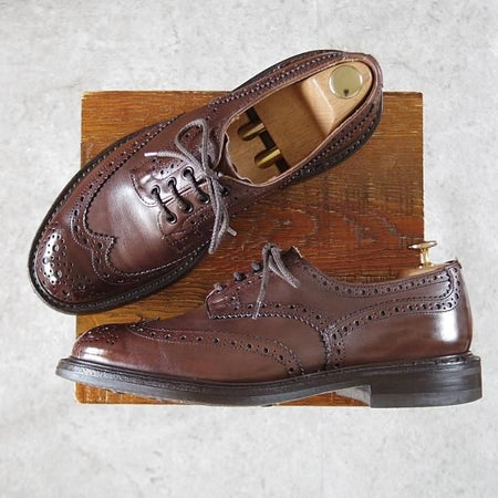 美品★トリッカーズ SIZE 8【定価￥96,800-★ダイナイトソール/BOURTON/バートン】M5633/カントリーシューズ/短靴/濃茶/Tricker's★i748