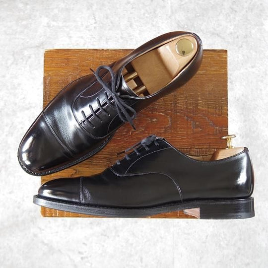 極美品★チャーチ 75F/UK7.5【現行定価￥160,600-★コンサル/CONSUL】173ラスト/ストレートチップ/カーフ/黒/メンズ/Church's★i749