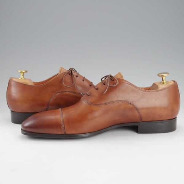 未使用★(伊)サントーニ SIZE 8【★ストレートチップ/392055】カーフ/茶/メンズ/Santoni★i750