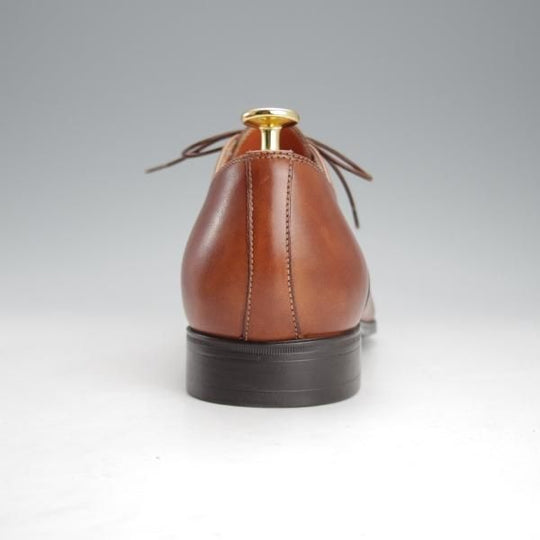 未使用★(伊)サントーニ SIZE 8【★ストレートチップ/392055】カーフ/茶/メンズ/Santoni★i750