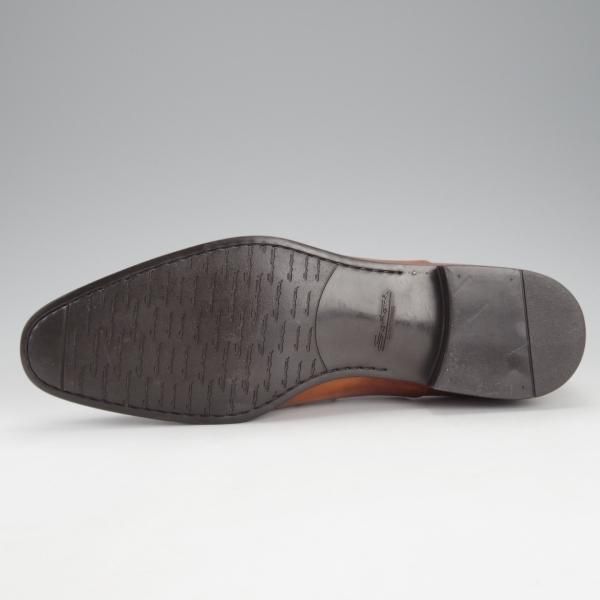 未使用★(伊)サントーニ SIZE 8【★ストレートチップ/392055】カーフ/茶/メンズ/Santoni★i750