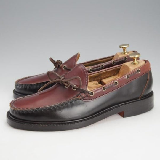 未使用★(米)YUKETEN/ユケテン 8.5C【定価￥118,800-★コードバン仕様/ホーウィン社スタンプ多数】705SP/モカシン/黒×赤茶★i752