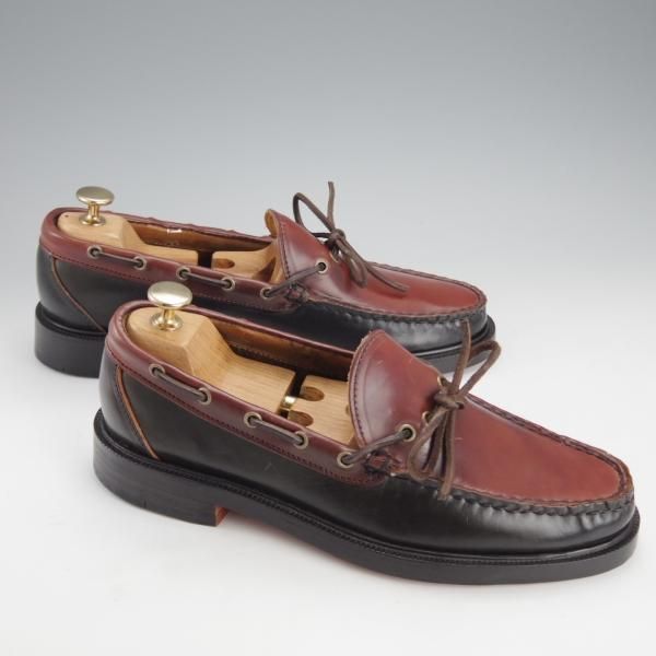 未使用★(米)YUKETEN/ユケテン 8.5C【定価￥118,800-★コードバン仕様/ホーウィン社スタンプ多数】705SP/モカシン/黒×赤茶★i752