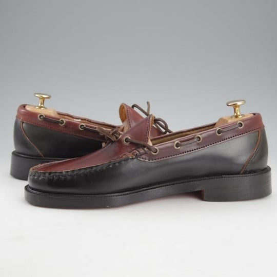 未使用★(米)YUKETEN/ユケテン 8.5C【定価￥118,800-★コードバン仕様/ホーウィン社スタンプ多数】705SP/モカシン/黒×赤茶★i752