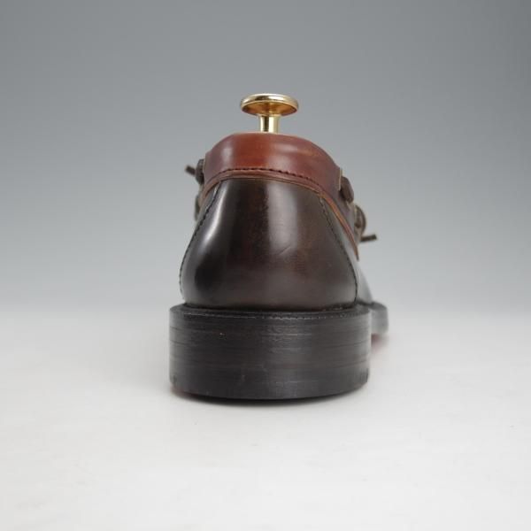 未使用★(米)YUKETEN/ユケテン 8.5C【定価￥118,800-★コードバン仕様/ホーウィン社スタンプ多数】705SP/モカシン/黒×赤茶★i752