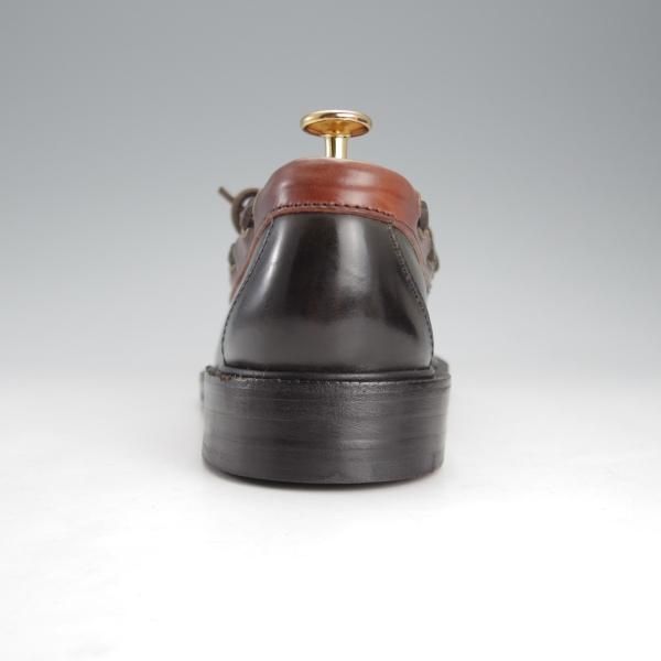 未使用★(米)YUKETEN/ユケテン 8.5C【定価￥118,800-★コードバン仕様/ホーウィン社スタンプ多数】705SP/モカシン/黒×赤茶★i752