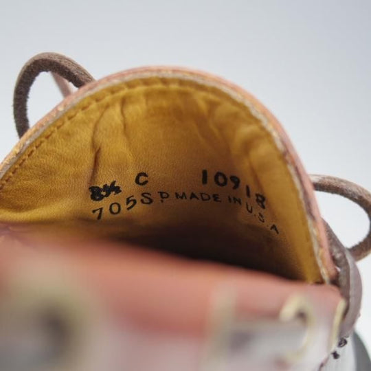 未使用★(米)YUKETEN/ユケテン 8.5C【定価￥118,800-★コードバン仕様/ホーウィン社スタンプ多数】705SP/モカシン/黒×赤茶★i752