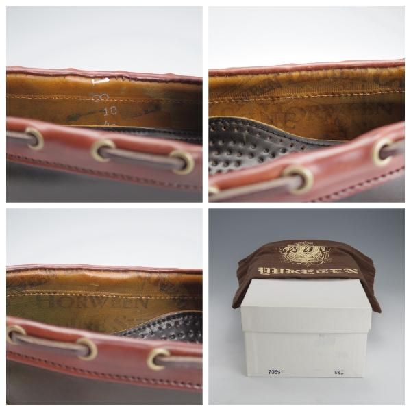 未使用★(米)YUKETEN/ユケテン 8.5C【定価￥118,800-★コードバン仕様/ホーウィン社スタンプ多数】705SP/モカシン/黒×赤茶★i752