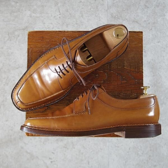 極上★(伊)BONORA/ボノーラ SIZE 42【貴重★ハンドソーンウェルテッド製法/九分仕立て/旧ボノーラ】Uチップ/カーフ/薄茶★i754