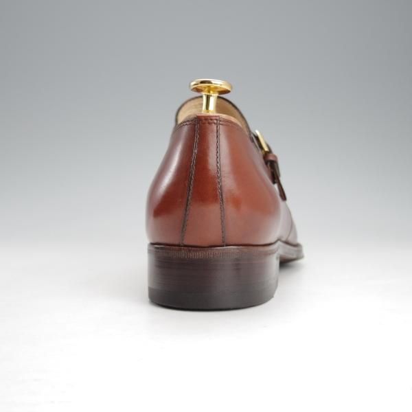 極上★(伊)タニノクリスチー SIZE 8.5【定価15万円以上★モンクストラップ/108552】カーフ/茶/メンズ/TANINO CRISCI★i756