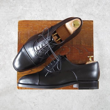 未使用★(伊)ア・テストーニ SIZE 6【★ストレートチップ/黒】カーフ/メンズ/a.testoni★i760