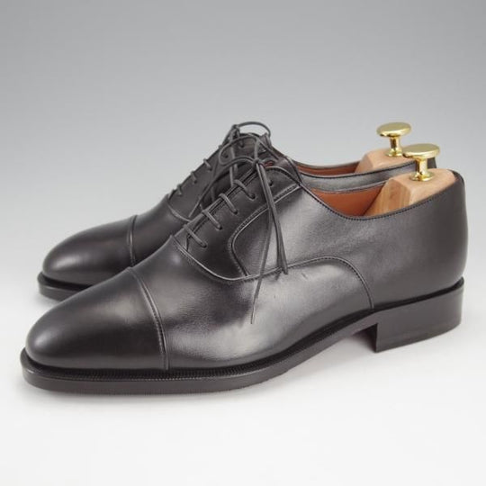 未使用★(伊)ア・テストーニ SIZE 6【★ストレートチップ/黒】カーフ/メンズ/a.testoni★i760