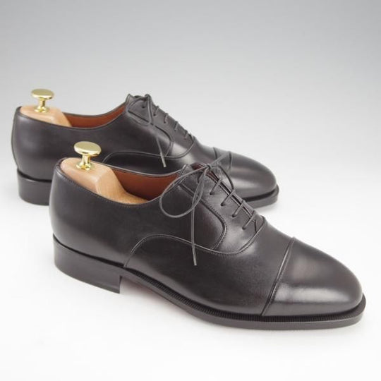 未使用★(伊)ア・テストーニ SIZE 6【★ストレートチップ/黒】カーフ/メンズ/a.testoni★i760