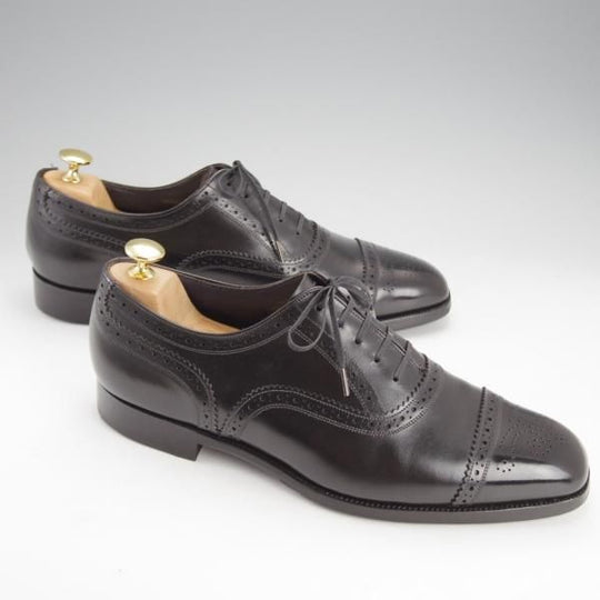 極上★トリッカーズ SIZE 9.5【現行定価8.5万円程度★セミブローグ/m6979】ボックスカーフ/黒/メンズ/Tricker's★i763