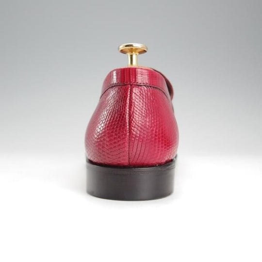 極美品★(スペイン製)CARMINA/カルミナ SIZE 8【モデル定価￥115,500-★リザード革/コインローファー】80142/赤/メンズ★i764