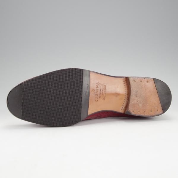 極美品★(スペイン製)CARMINA/カルミナ SIZE 8【モデル定価￥115,500-★リザード革/コインローファー】80142/赤/メンズ★i764