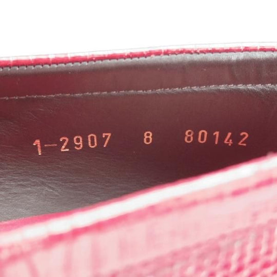 極美品★(スペイン製)CARMINA/カルミナ SIZE 8【モデル定価￥115,500-★リザード革/コインローファー】80142/赤/メンズ★i764