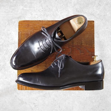 極美品★シェットランドフォックス SIZE 7【定価￥59,400-★デューク/DUKE/057F】ホールカット/カーフ/黒/メンズ/Shetlandfox★i765