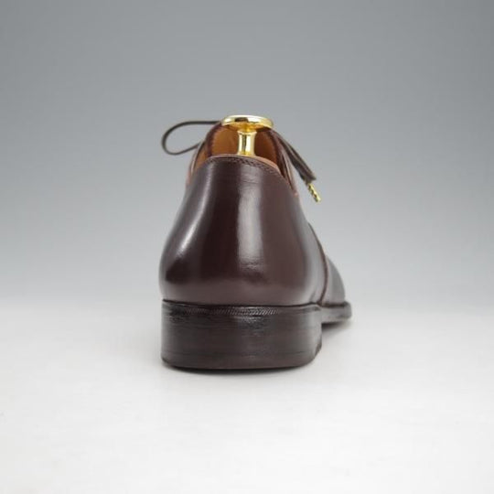 美品★(伊)メルクーリオ UK8程度【ビスポーク品★シュ—ツリー付き/ストレートチップ】濃茶/カーフ/メンズ/Mercurio★i767