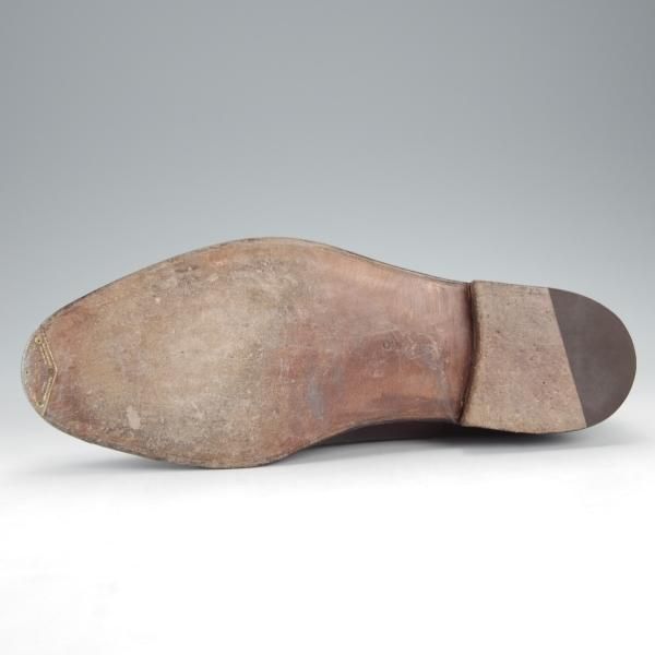 美品★(伊)メルクーリオ UK8程度【ビスポーク品★シュ—ツリー付き/ストレートチップ】濃茶/カーフ/メンズ/Mercurio★i767