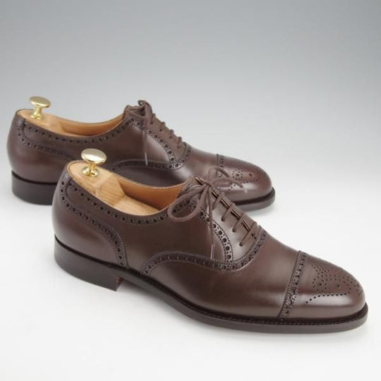 未使用★クロケット&ジョーンズ 6E【定価￥85,320-★CITYソール/YEOVIL】377ラスト/WAX CALF/セミブローグ/Crockett&Jones★i768