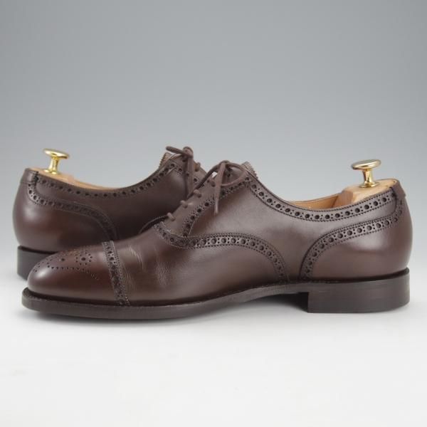 未使用★クロケット&ジョーンズ 6E【定価￥85,320-★CITYソール/YEOVIL】377ラスト/WAX CALF/セミブローグ/Crockett&Jones★i768