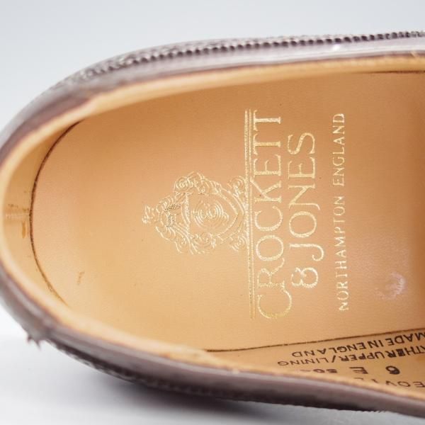 未使用★クロケット&ジョーンズ 6E【定価￥85,320-★CITYソール/YEOVIL】377ラスト/WAX CALF/セミブローグ/Crockett&Jones★i768