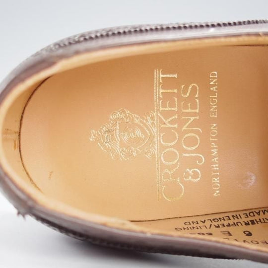 未使用★クロケット&ジョーンズ 6E【定価￥85,320-★CITYソール/YEOVIL】377ラスト/WAX CALF/セミブローグ/Crockett&Jones★i768