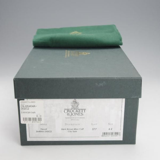 未使用★クロケット&ジョーンズ 6E【定価￥85,320-★CITYソール/YEOVIL】377ラスト/WAX CALF/セミブローグ/Crockett&Jones★i768
