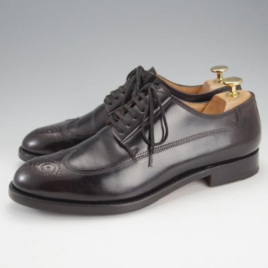 美品★(伊)F.LLIジャコメッティ SIZE 41【コードバン仕様★ハンドソーンウェルテッド製法/九分仕立て】FG126/黒/Giacometti★i770