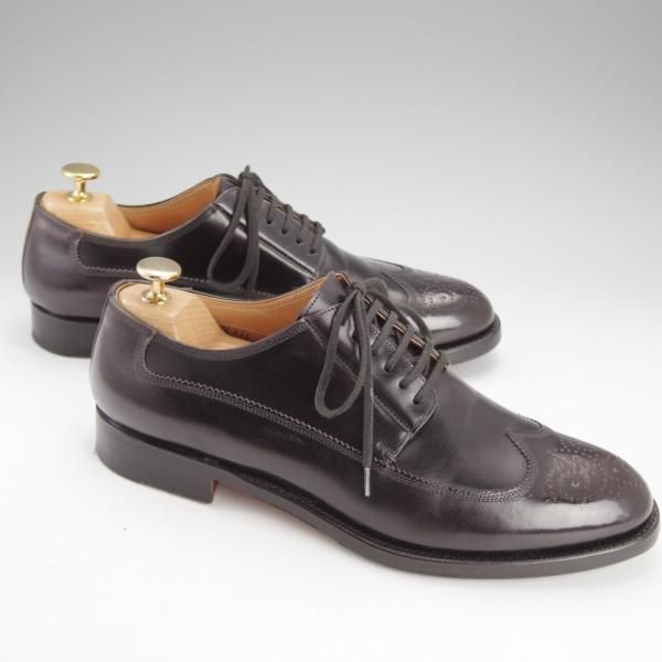 美品★(伊)F.LLIジャコメッティ SIZE 41【コードバン仕様★ハンドソーンウェルテッド製法/九分仕立て】FG126/黒/Giacometti★i770